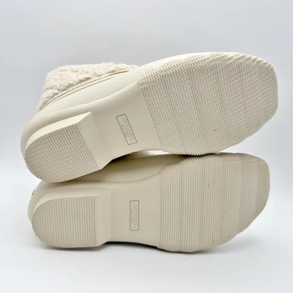 Sperry Womens Saltwater Ankle Booties US 7 EU 37.5 White Sherpa NIB